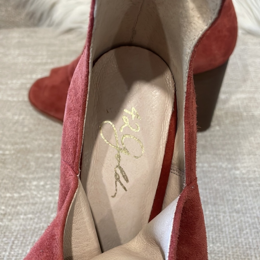 Boho Suede Open Toe Block Heel Festival Bootie (7.5) - Picture 8 of 13